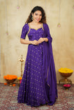 Yamuna Purple Maxi Dress (Set of 2)