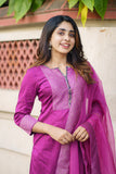 Mithra Magenta Kurti Set