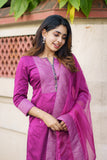 Mithra Magenta Kurti Set