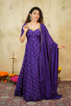 Yamuna Purple Maxi Dress (Set of 2)