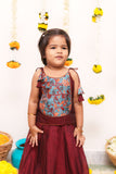 Prathana Teal & Maroon Mini