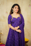 Yamuna Purple Maxi Dress (Set of 2)