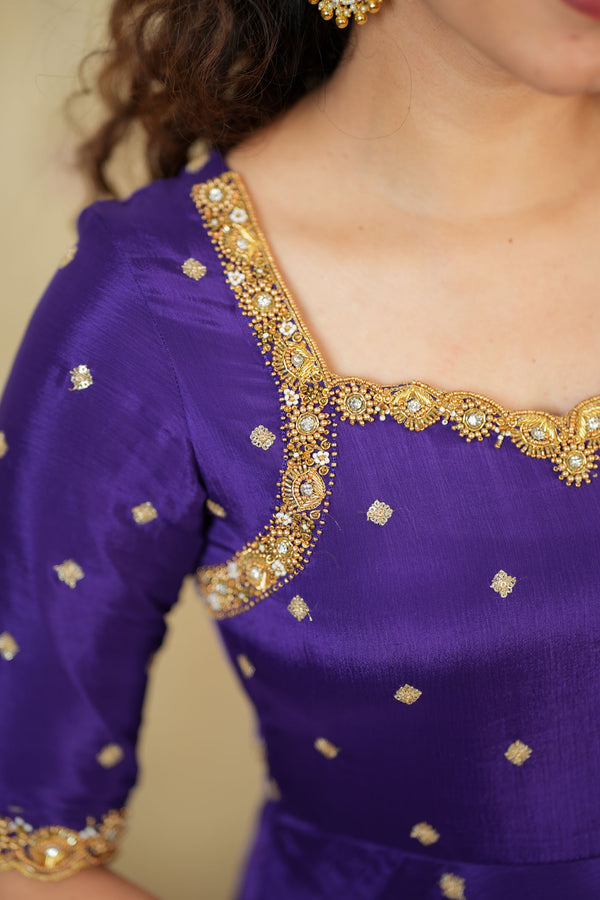 Yamuna Purple Maxi Dress (Set of 2)