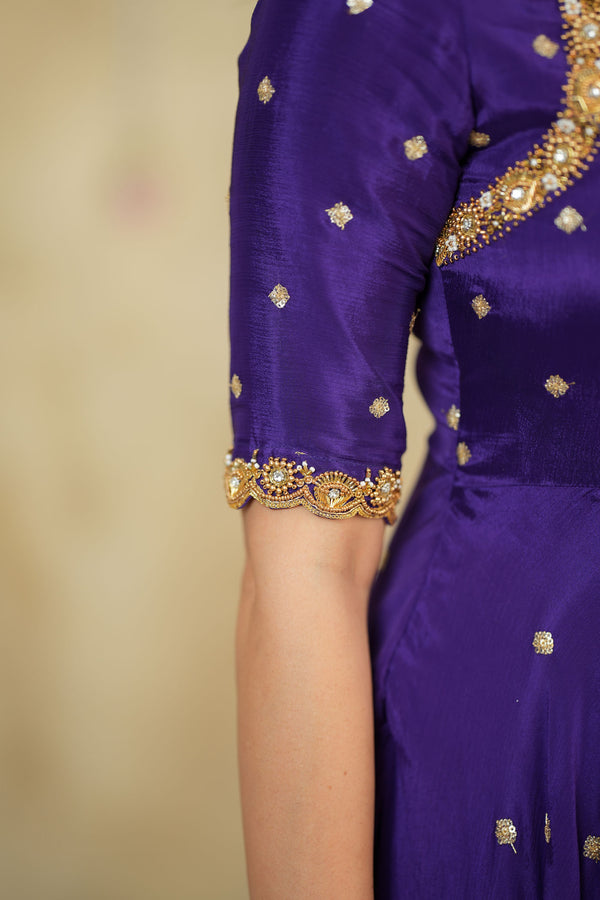 Yamuna Purple Maxi Dress (Set of 2)