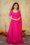 Yamuna Rani Pink Maxi Dress  (Set of 2)