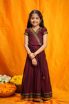 Aarvi Maroon Handwoven Kids Mini