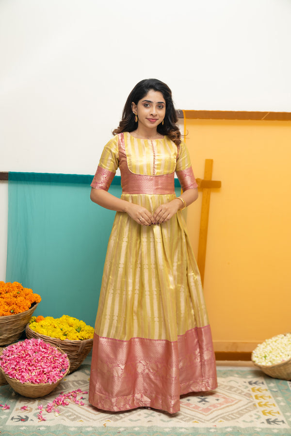 Aadhya Yellow & Pink Mom & Me