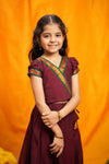Aarvi Maroon Handwoven Kids Mini