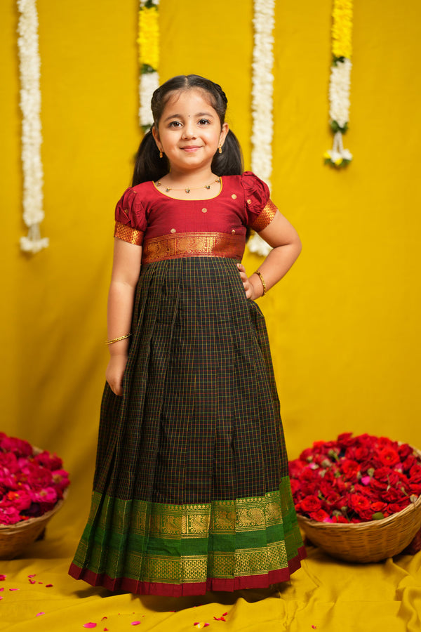 Daksha Black Checks Frock Mini