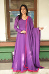Raha Violet Anarkali Dress (Set of 2)