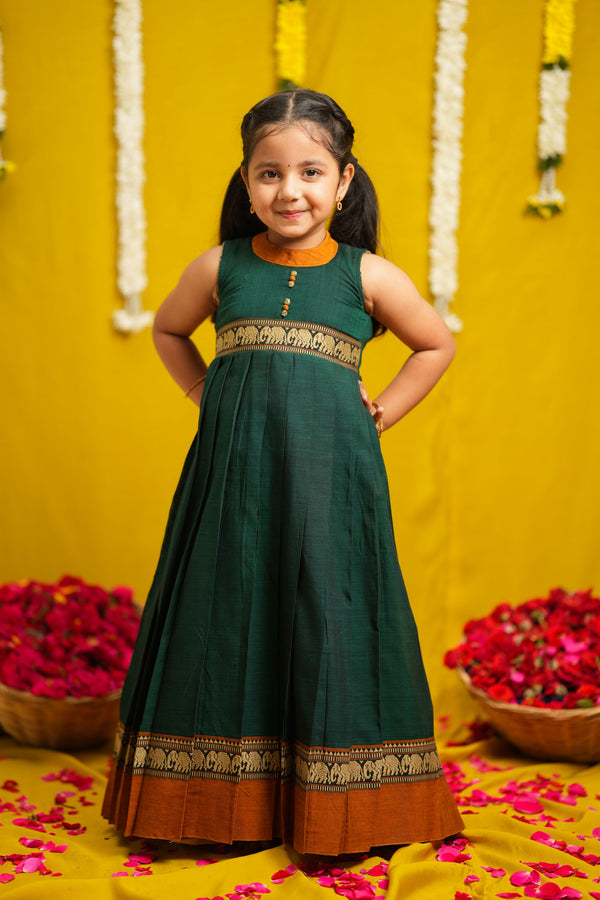 Nilambari Green Frock Mini