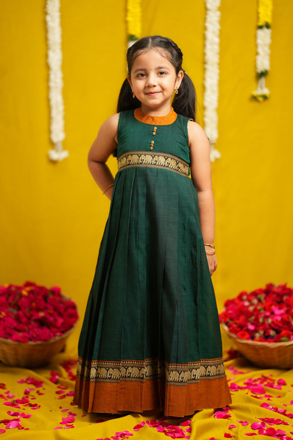 Nilambari Green Frock Mini