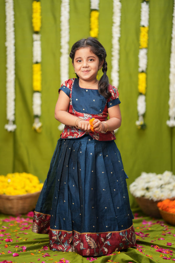 Darshini Teal Peplum Top & Skirt Mini