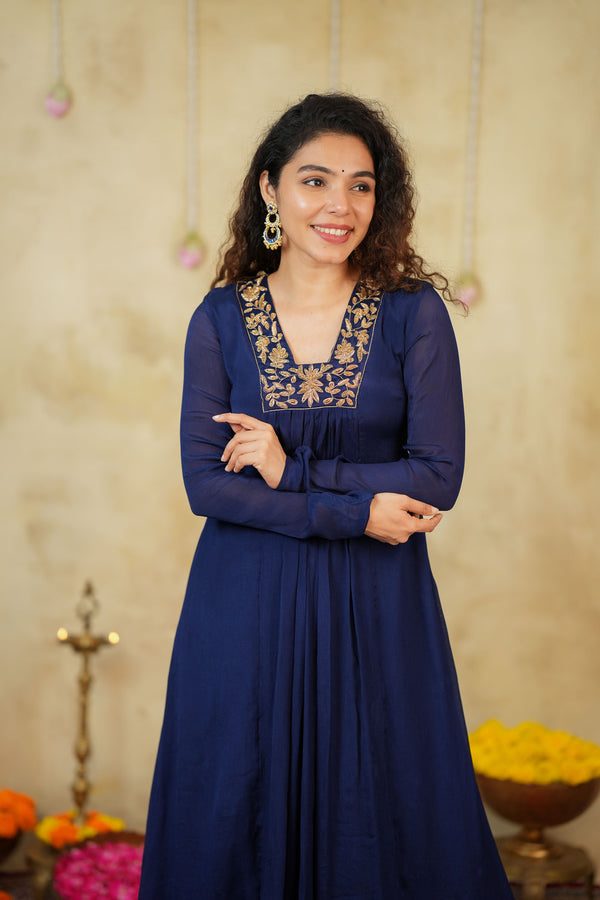 Kiara Navy Blue Kurta Set (Set of 2)