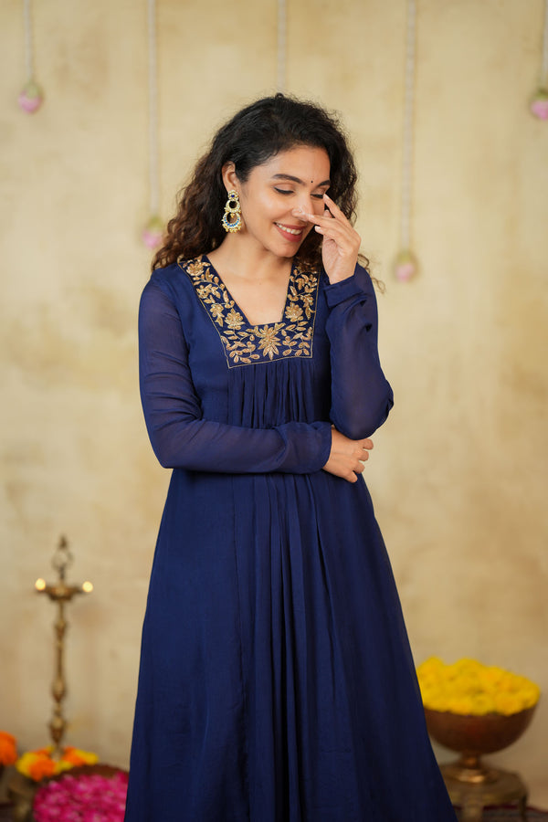 Kiara Navy Blue Kurta Set (Set of 2)