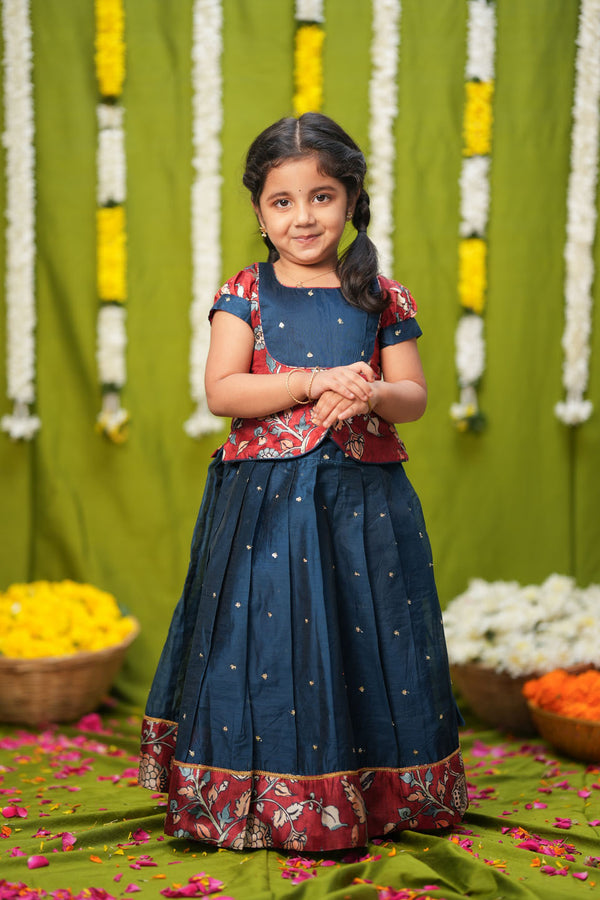 Darshini Teal Peplum Top & Skirt Mini