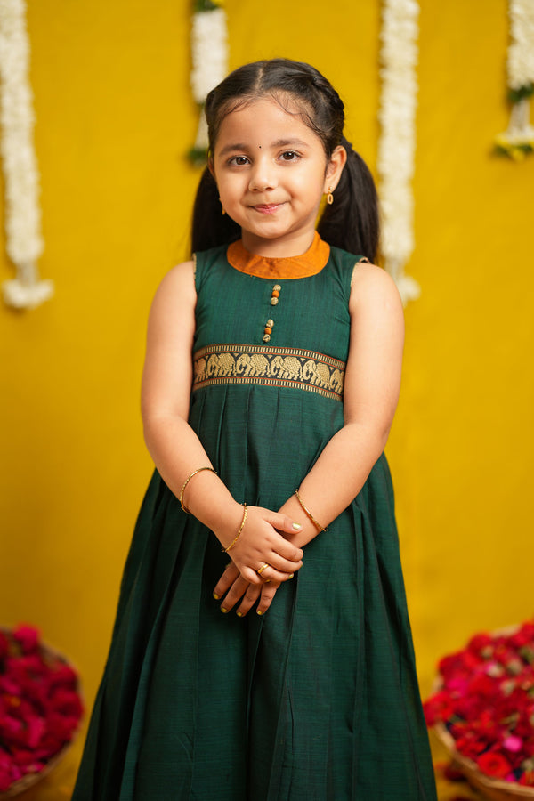 Nilambari Green Frock Mini