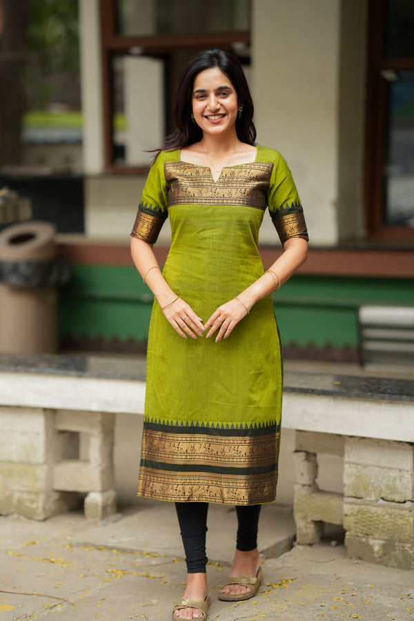 Prisha Olive Green Kurti Set (Set of 2)