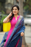 Navya Magenta with Blue Kurti Set (Set of 3)