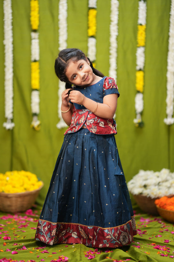 Darshini Teal Peplum Top & Skirt Mini