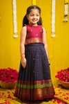 Sana Navy Blue with Maroon Lehenga Mini