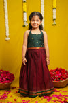 Megha Green with Maroon Lehenga Mini