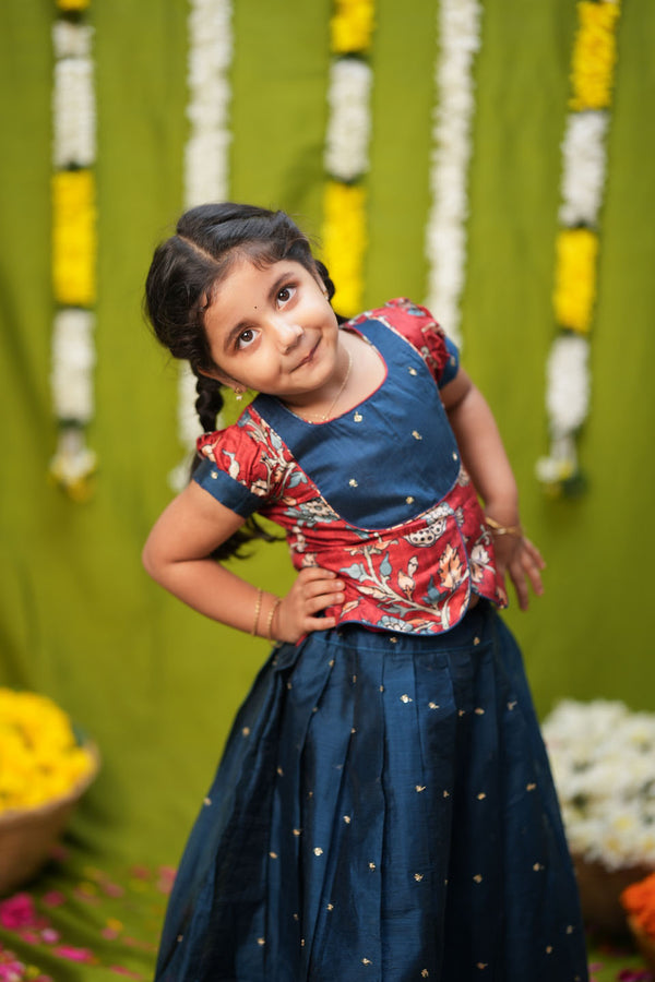 Darshini Teal Peplum Top & Skirt Mini