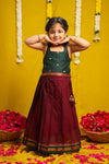 Megha Green with Maroon Lehenga Mini