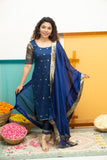 Nikitha Navy Blue Kurti Set