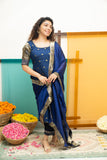 Nikitha Navy Blue Kurti Set