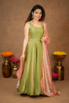 Shrishti Mint Green Sleeveless Maxi Dress (Set of 2)