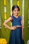 Gautami Teal Handlloom Top & Skirt Mini