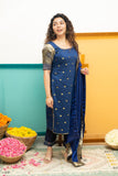 Nikitha Navy Blue Kurti Set