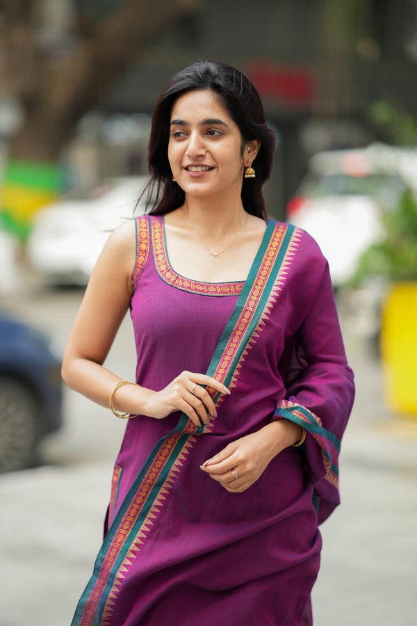 Shraddha Magenta Handloom Kurti Set (Set of 2)