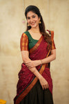 Daksha Black Checks Halfsaree& Frock Mom & Me