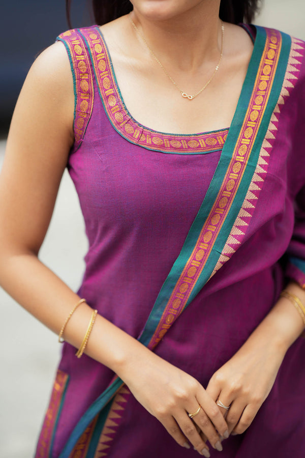 Shraddha Magenta Handloom Kurti Set (Set of 2)