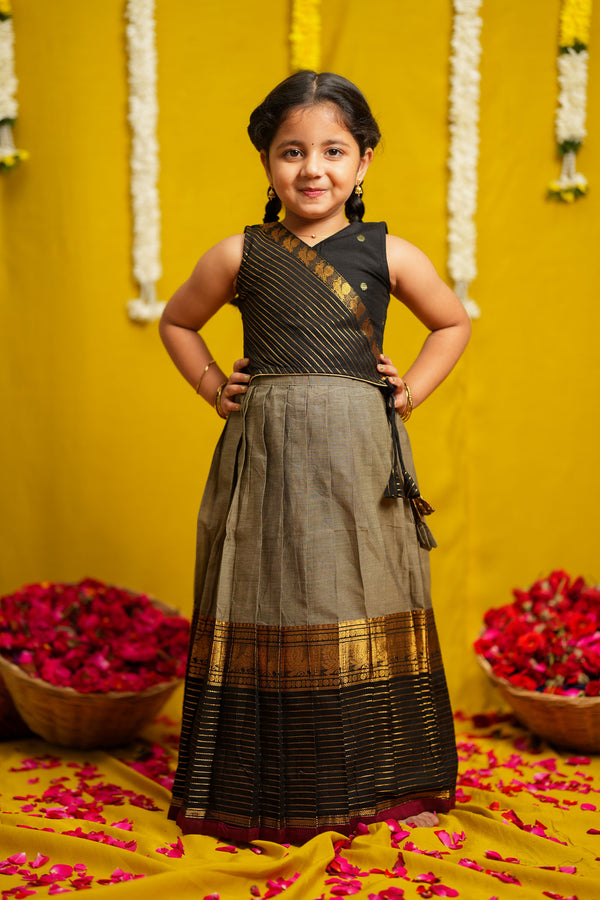 Radhi Grey with Black Lehenga Mini