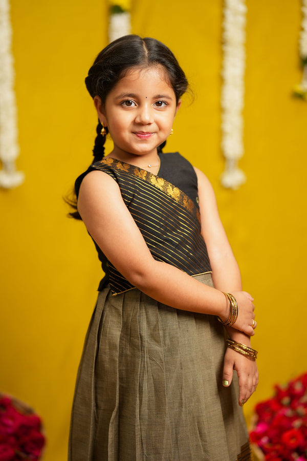 Radhi Grey with Black Lehenga Mini