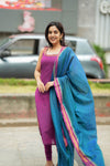 Shraddha Magenta with Teal Kurti Set (Set of 2)