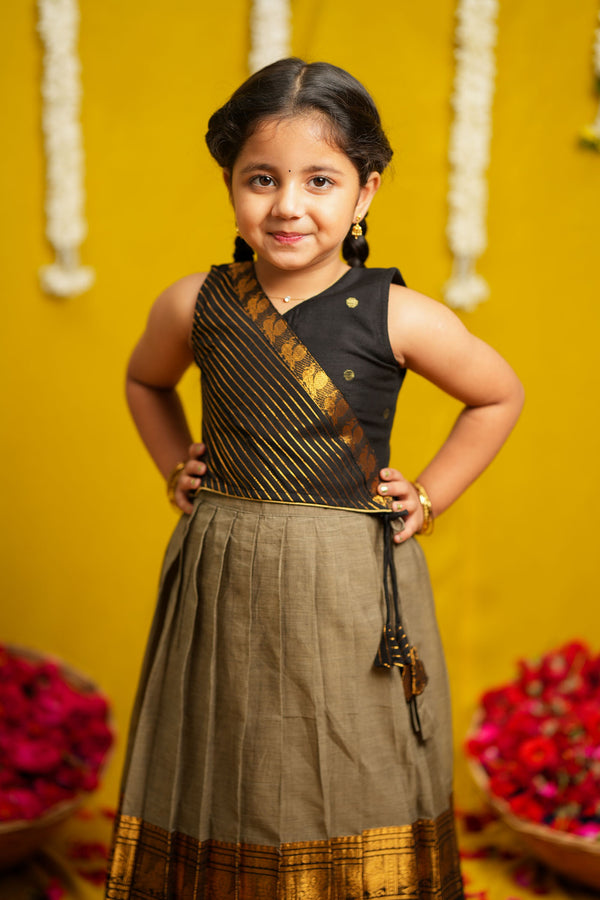 Radhi Grey with Black Lehenga Mini