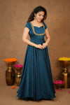 Niharika Teal Maxi Dress (Set of 2)