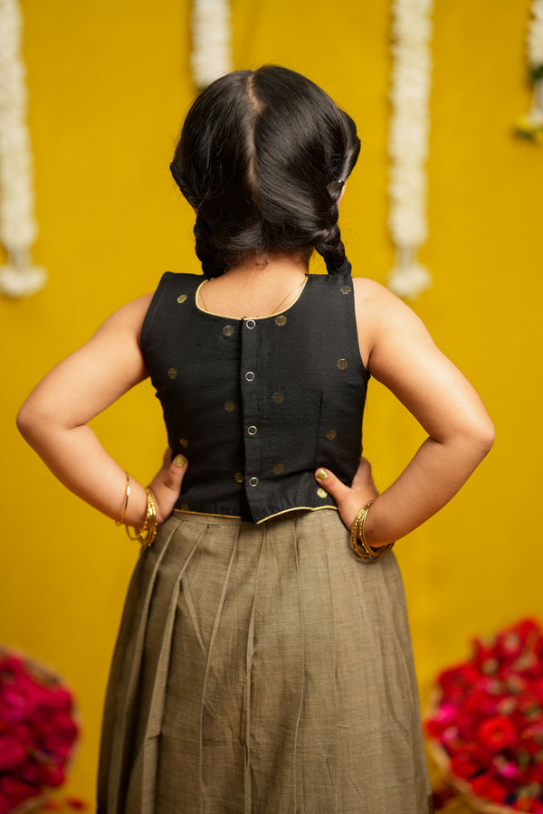 Radhi Grey with Black Lehenga Mini