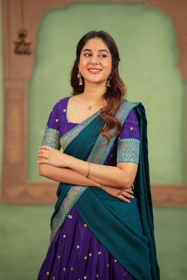 Sadhana Violet Halfsaree ( Set of 2 )
