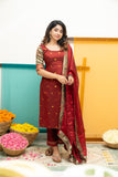 Nikitha Maroon Kurti Set