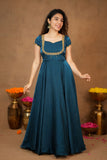 Niharika Teal Maxi Dress (Set of 2)