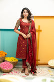 Nikitha Maroon Kurti Set