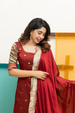 Nikitha Maroon Kurti Set