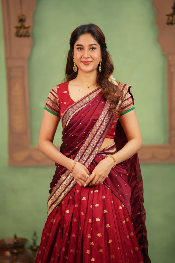 Saanvi Red Halfsaree (Set of 3)