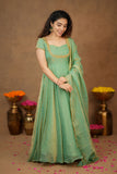 Niharika Aqua Green Maxi Dress (Set of 2)