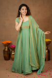 Niharika Aqua Green Maxi Dress (Set of 2)